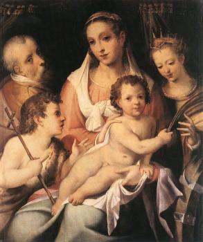 Bartolomeo Passerotti : Holy Family with the Infant St John the Baptist and St Cathe